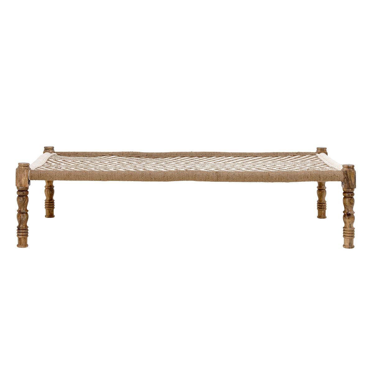 CREATIVE COLLECTION Paloma daybed - jute/bomuld og brun mangotræ (177x86)