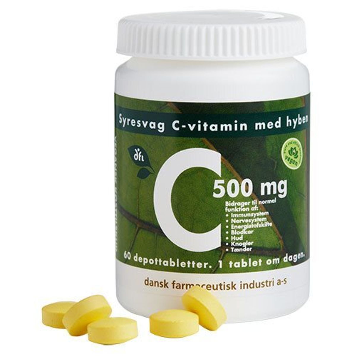 DFI C500 mg syresvag C-vitamin, 60tab.