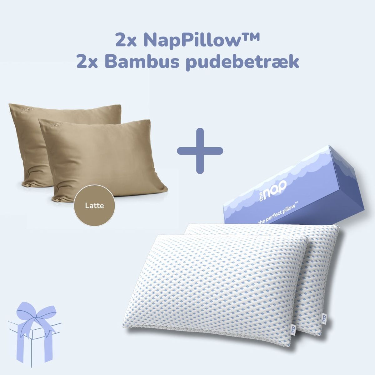 Dobbelt Pude Deluxe m. Latte bambus