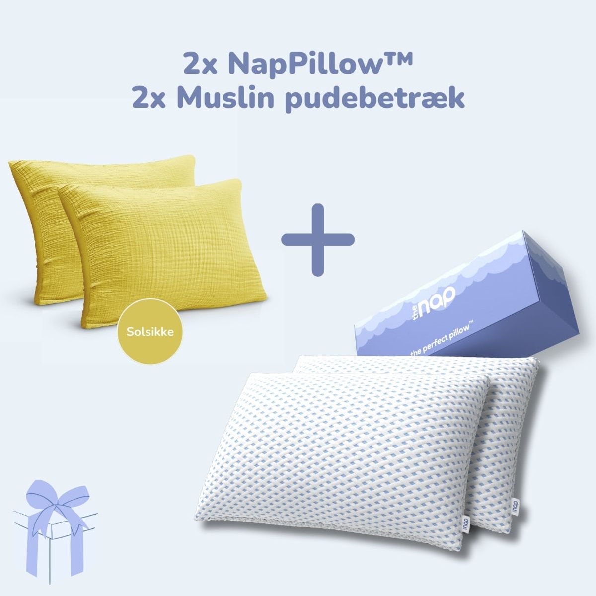 Dobbelt Pude Deluxe m. Solsikke Muslin