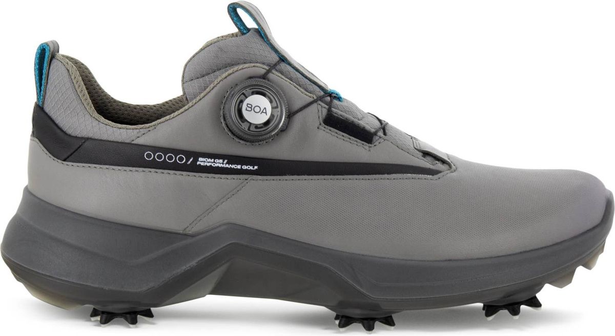 Ecco Biom G5 BOA Vandtætte Herre Golfsko Med Spikes - Steel/Black - Str. 42 Normal