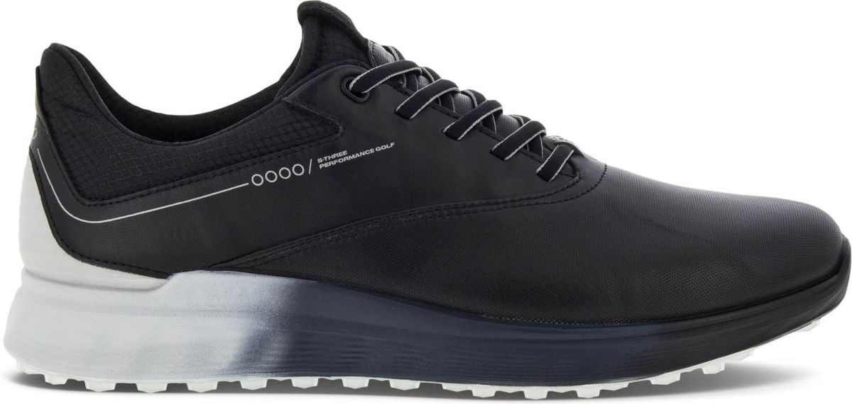 Ecco S-Three (2023) Vandtætte Herre Golfsko Uden Spikes - Black/Concrete/Black - Str. 43 Normal