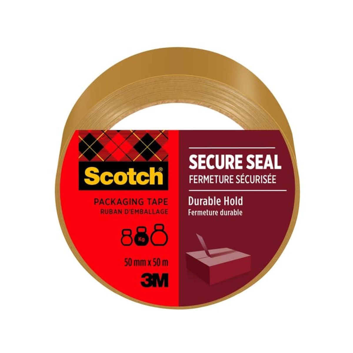 Emballagetape SCOTCH Secure Seal 50mm 50m brun.