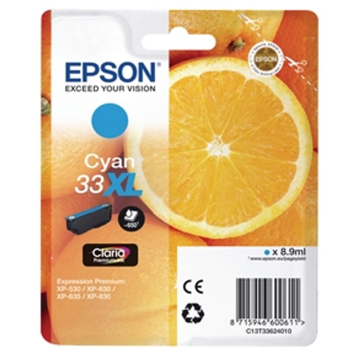 Epson 33XL T3362 C - C13T33624012 Original - Cyan 8,95 ml