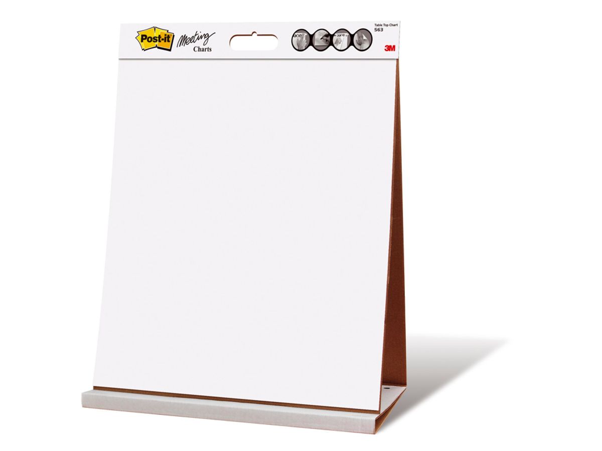 Flipoverpapir Post-it 563 Blank 50,8x58,4 cm 20 ark Bord