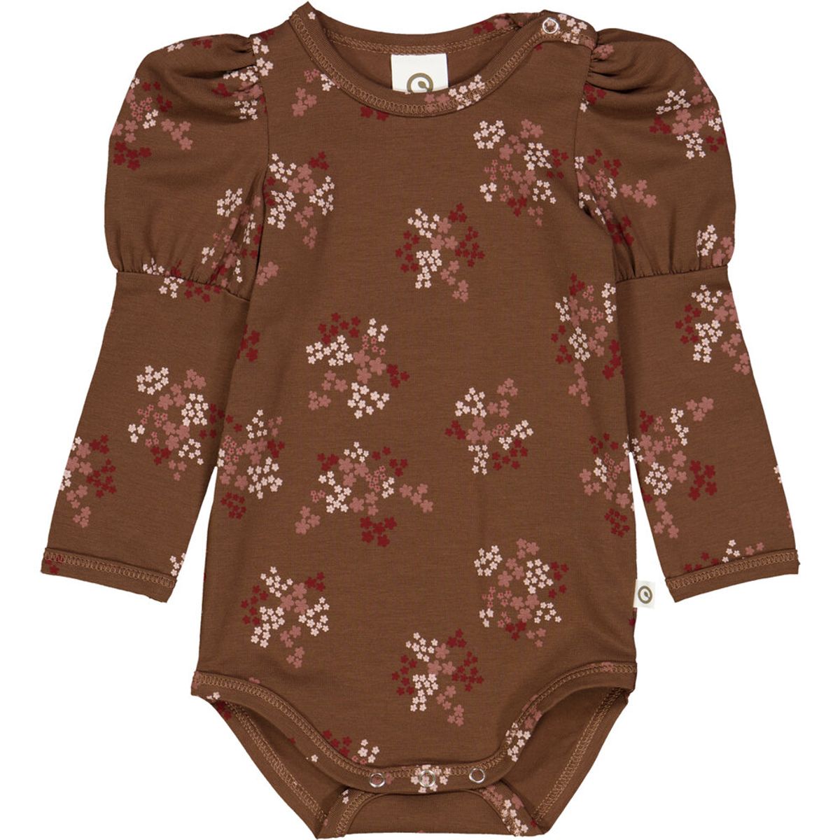 Flora pufærme body med blomsterprint - Bark/ Cabernet/ Nightingale - 80