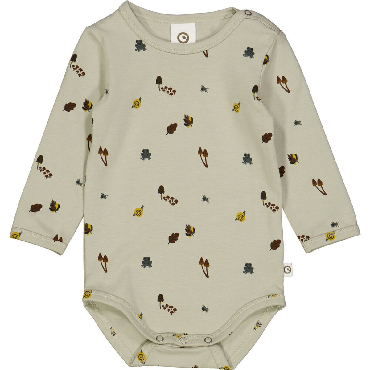 Forest body med skovprint - Soft green/ Mustard/ Bark - 74