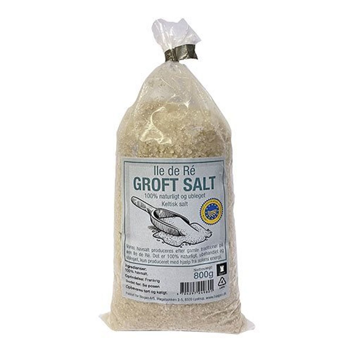 Fransk groft havsalt Ile de Ré ubleget - 800 gram