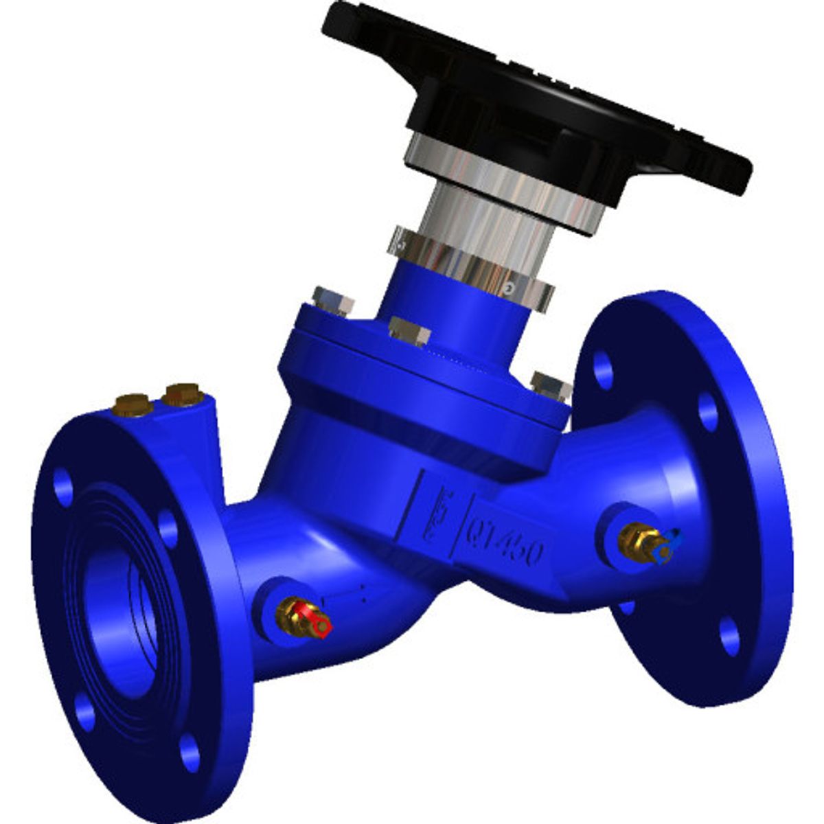 FRESE måleventil 150mm VODRV flange/flange stål blå