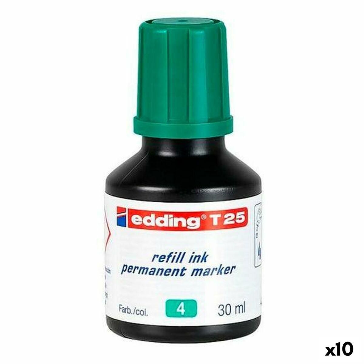 Genopfyld blæk Edding T25 Sprittusch Grøn 30 ml (10 enheder)