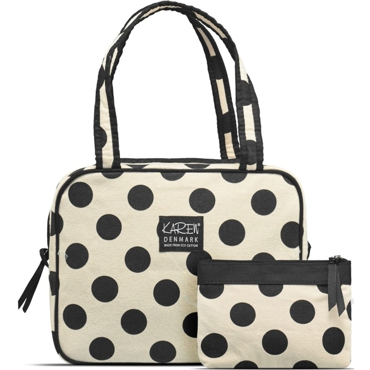 Gillian Jones Karen Set ECO Cotton - Beige With Black Dots 10070-95