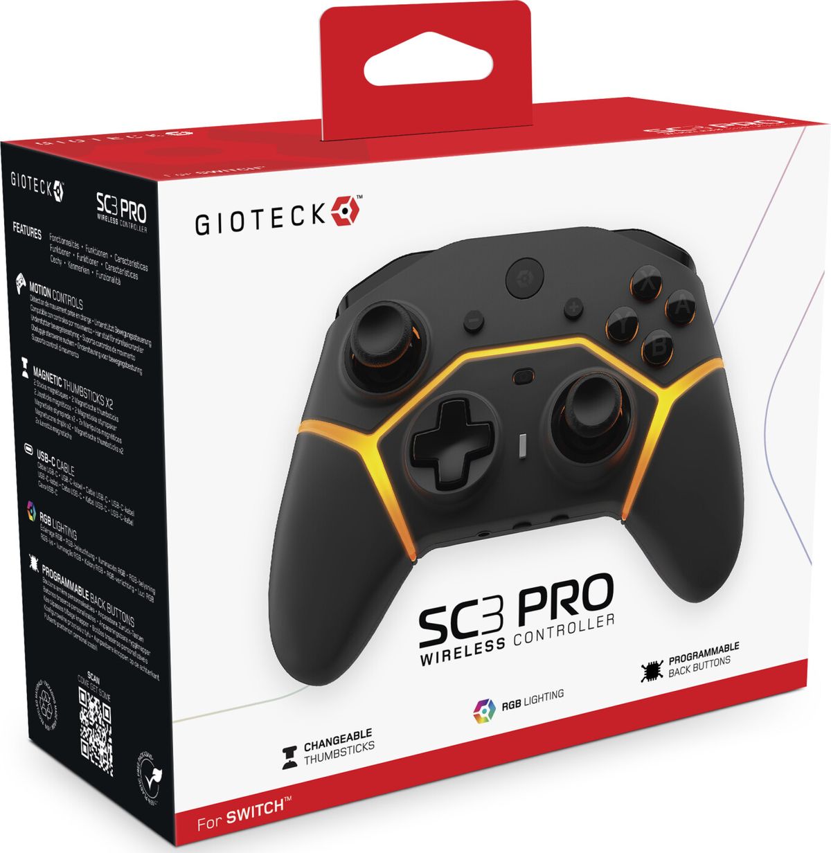 Gioteck - Trådløs Controller Til Nintendo Switch - Sc3 Pro - Sort