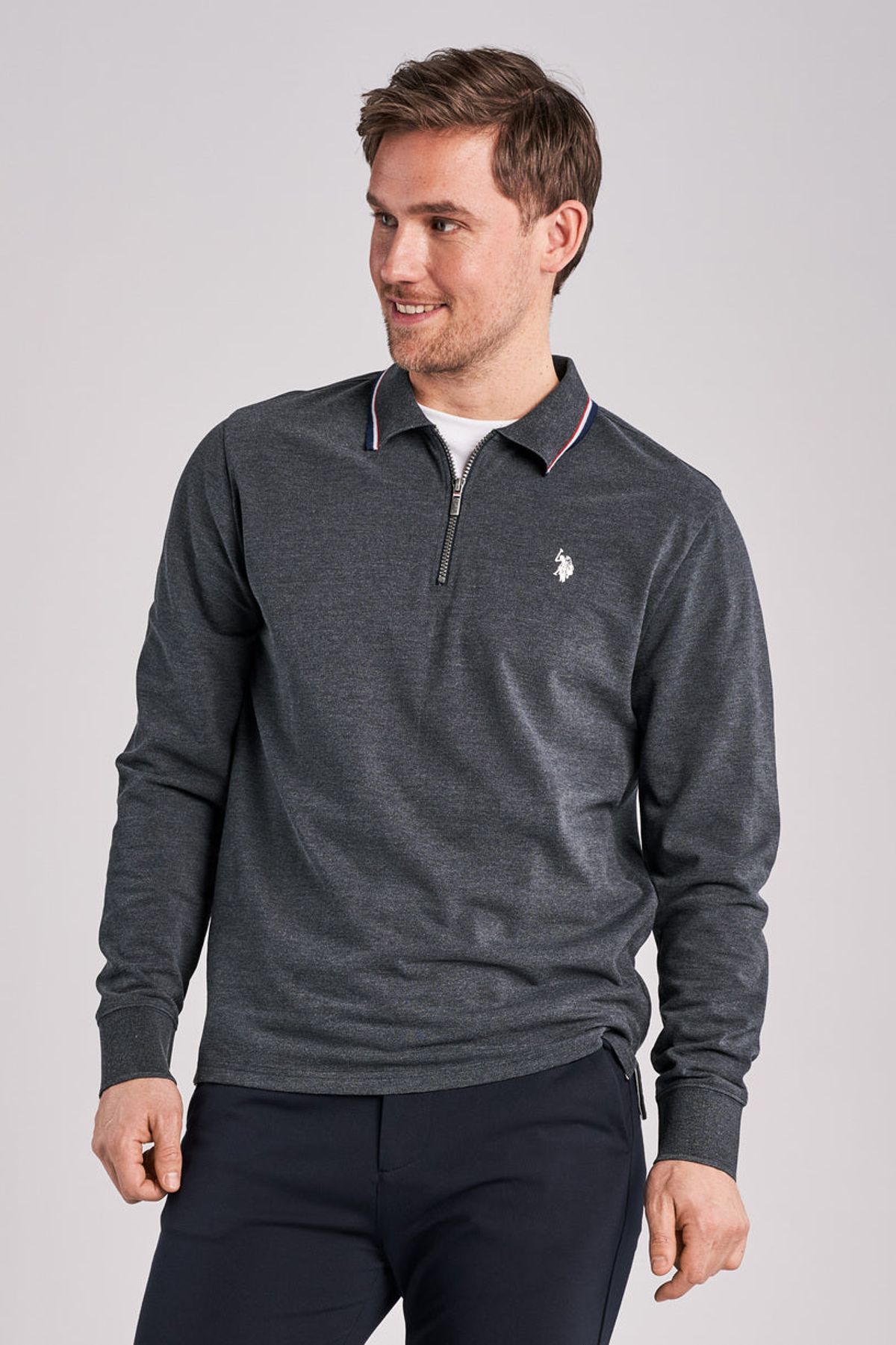 Glen Half-Zip Polo - U.S. Polo Assn - Herre - M