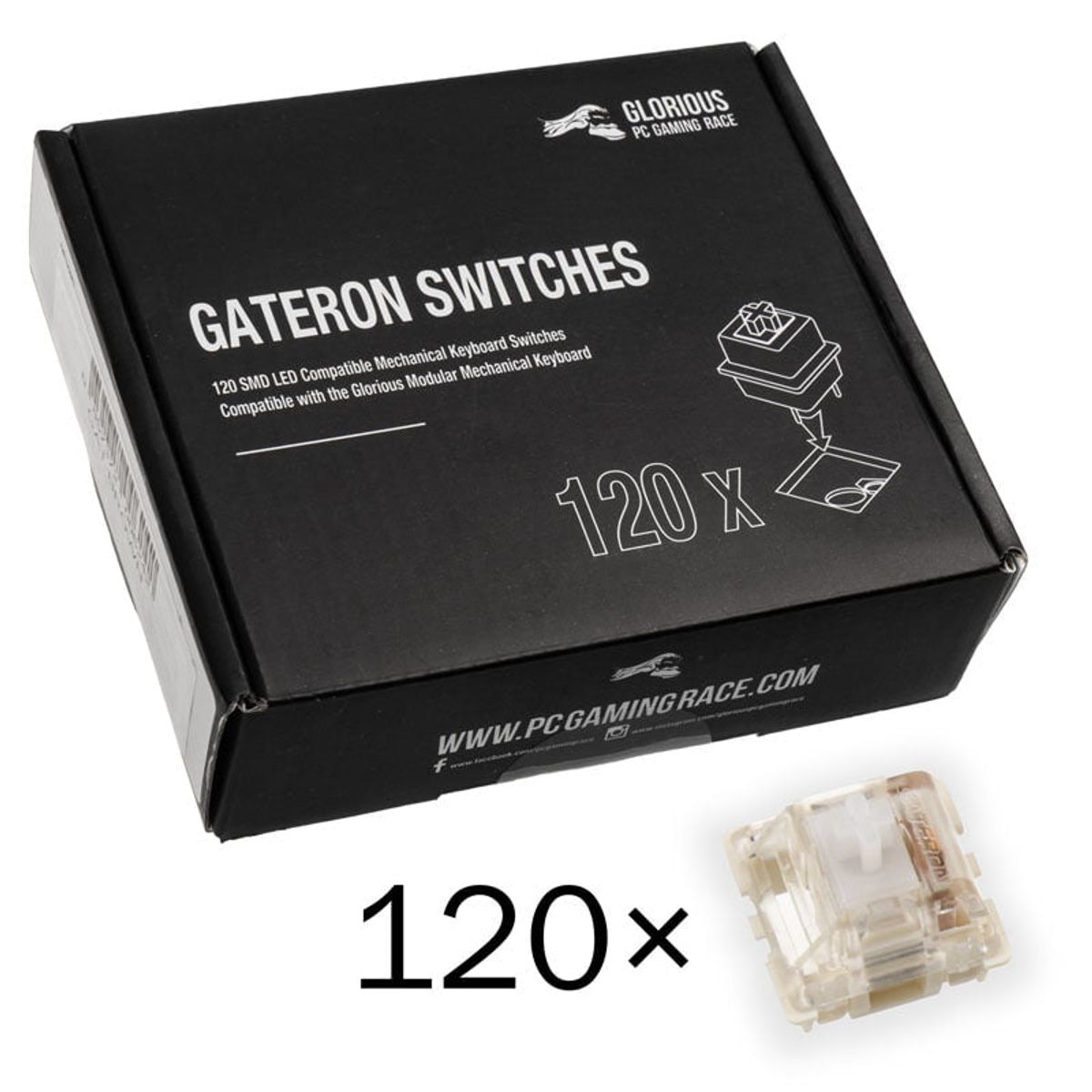 Glorious Gateron Klar Switches (120 stk)