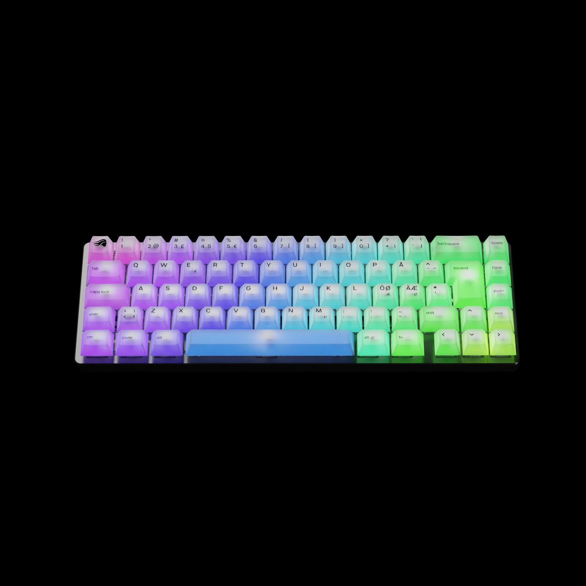 Glorious Polychroma V2 RGB Keycaps - Nordic ISO (131 pcs) - Cherry Profile