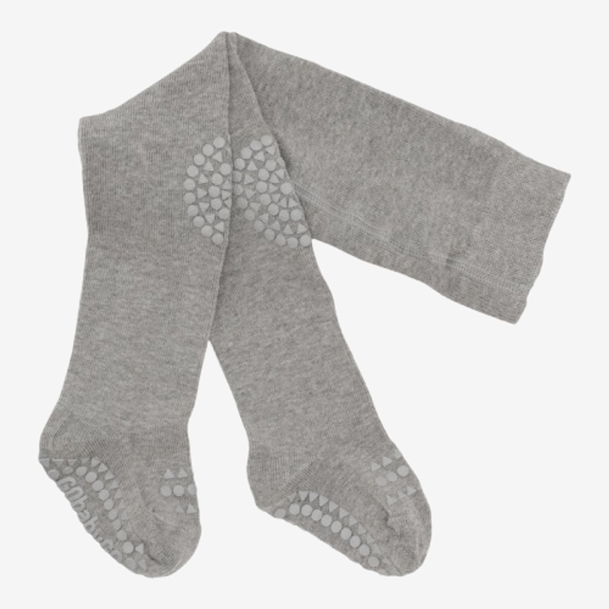 GoBabyGo strømpebukser med skridsikkert gummi (Tights) - Grey melange - 12-18 måneder