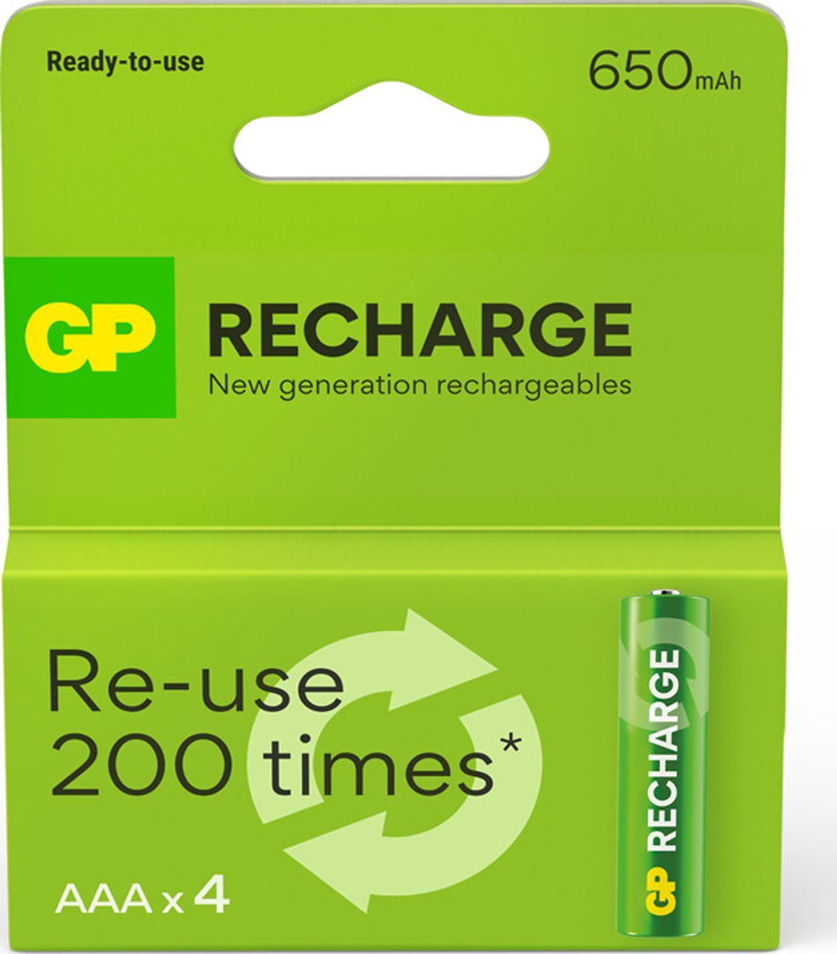 Gp - Recharge Genopladelige Batterier - Aaa 650 Mah - 4 Stk