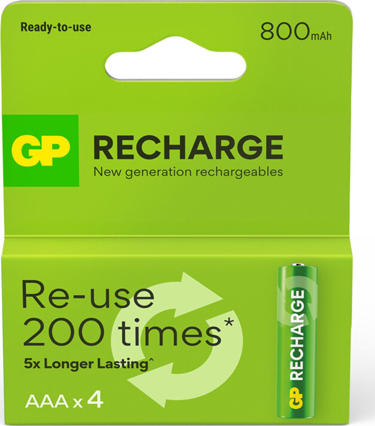 Gp - Recharge Genopladelige Batterier - Aaa 800 Mah - 4 Stk