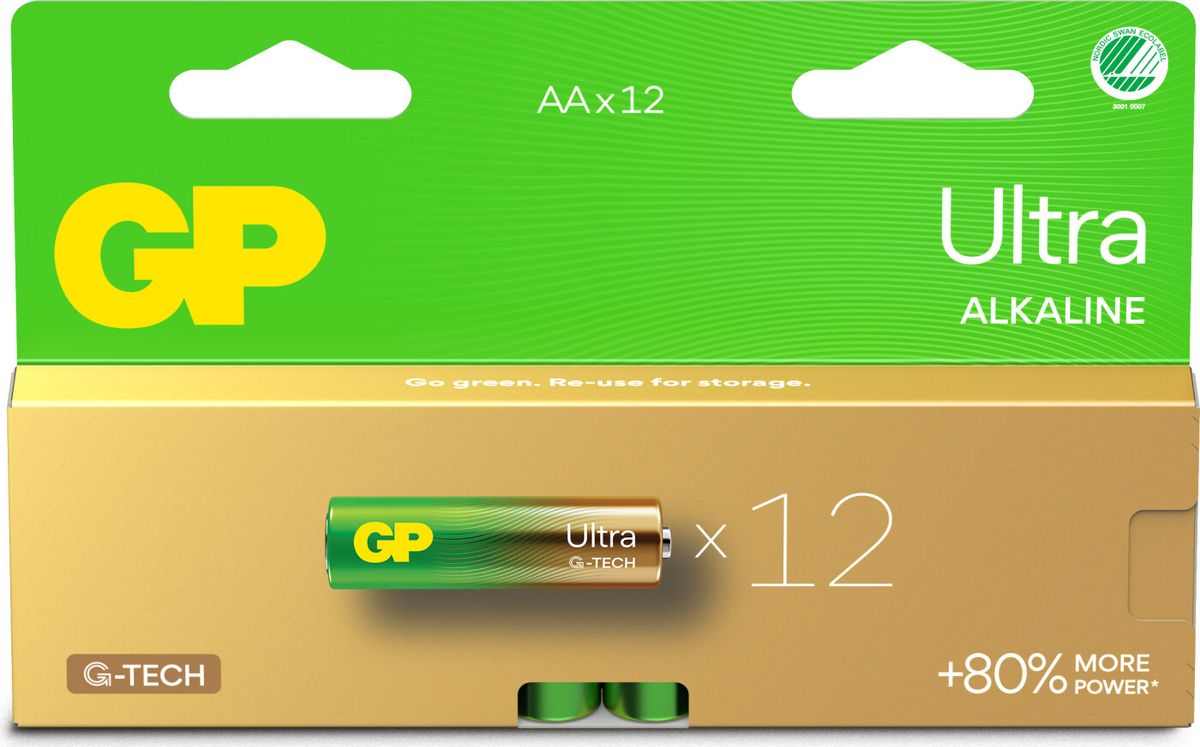 Gp - Ultra Alkaline Aa Batterier - 15au Lr6 1,5v - 12 Stk