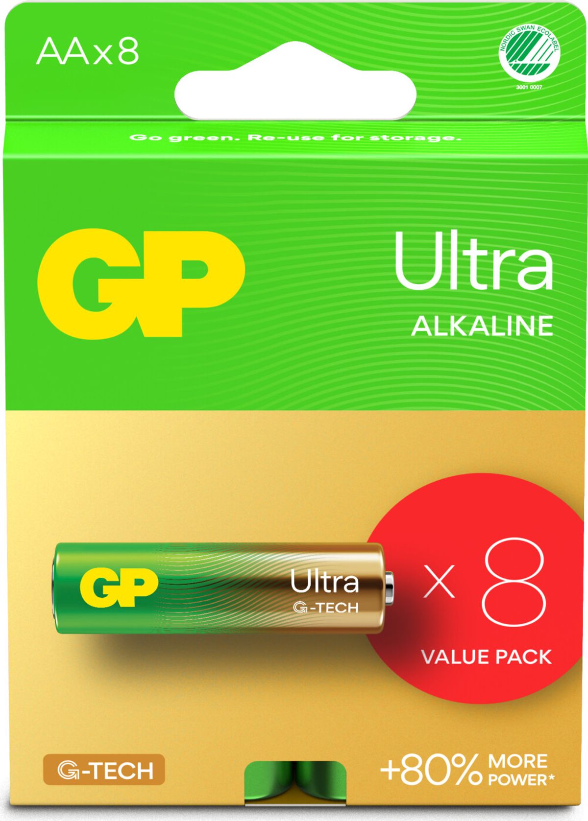 Gp - Ultra Alkaline Aa Batterier - 15au Lr6 1,5v - 8 Stk