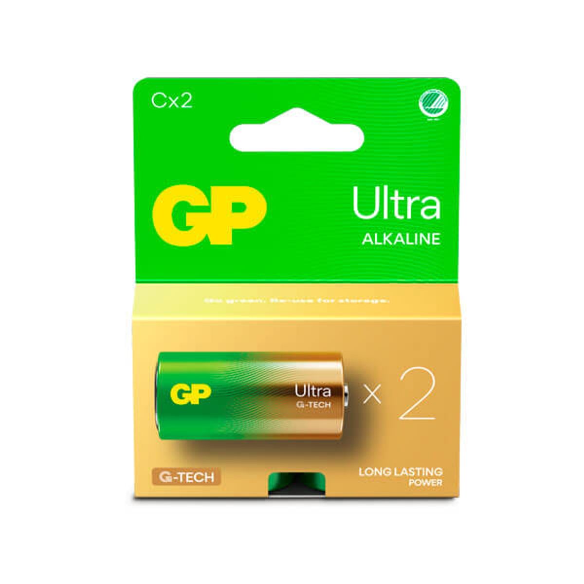 GP Ultra Alkaline C batteri, 14AU/LR14, 2-pak