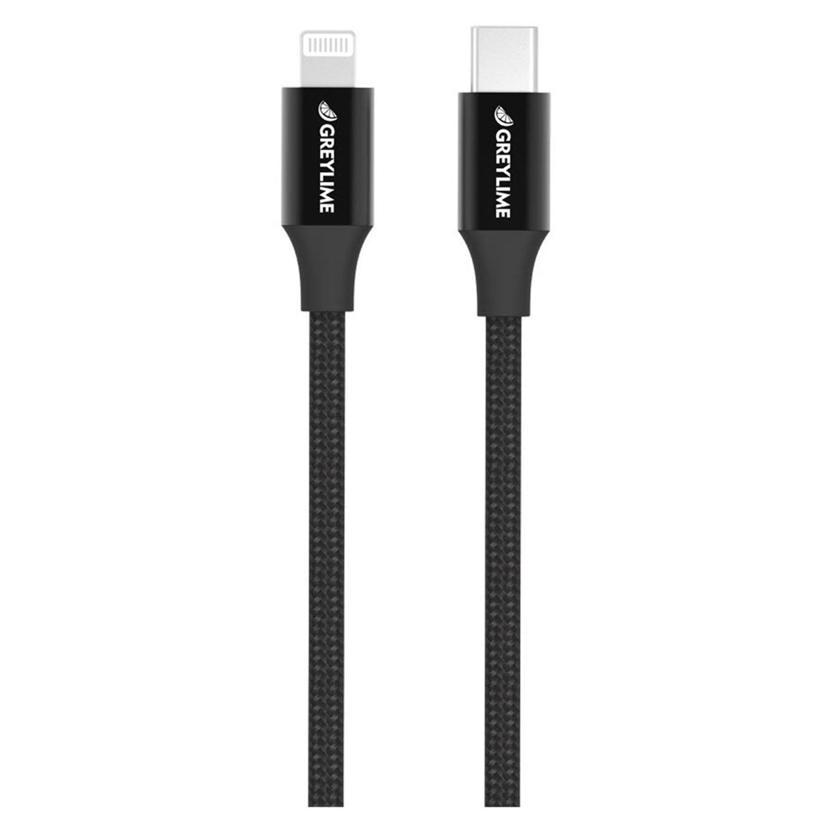 GreyLime Braided USB-C til MFi Lightning Kabel Sort 1 m