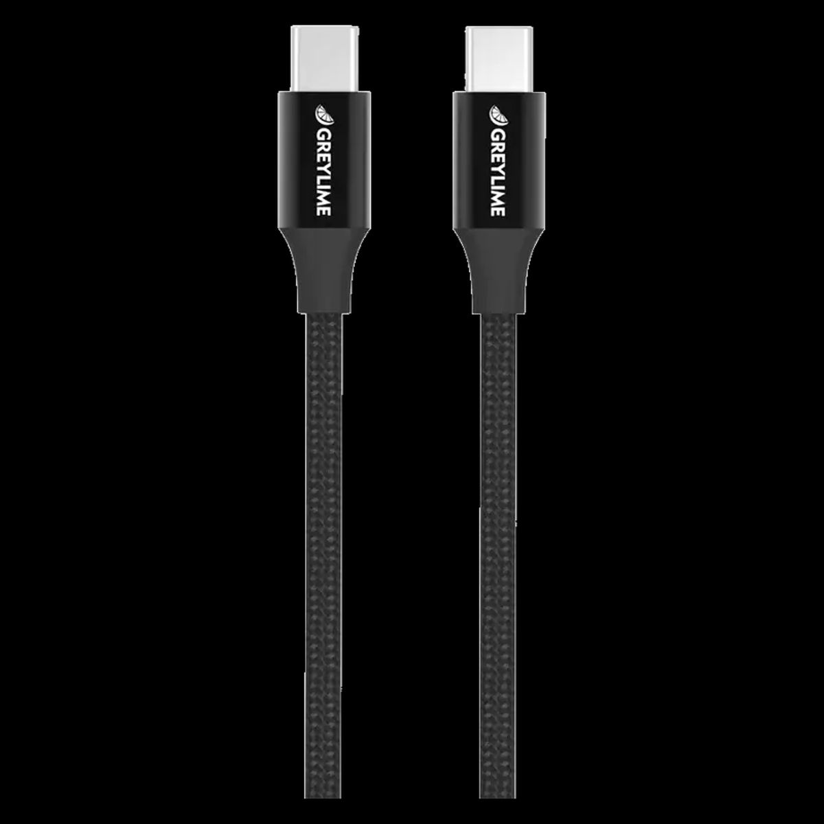 GreyLime Braided USB-C - USB-C 60W, kabel, sort, 2 m