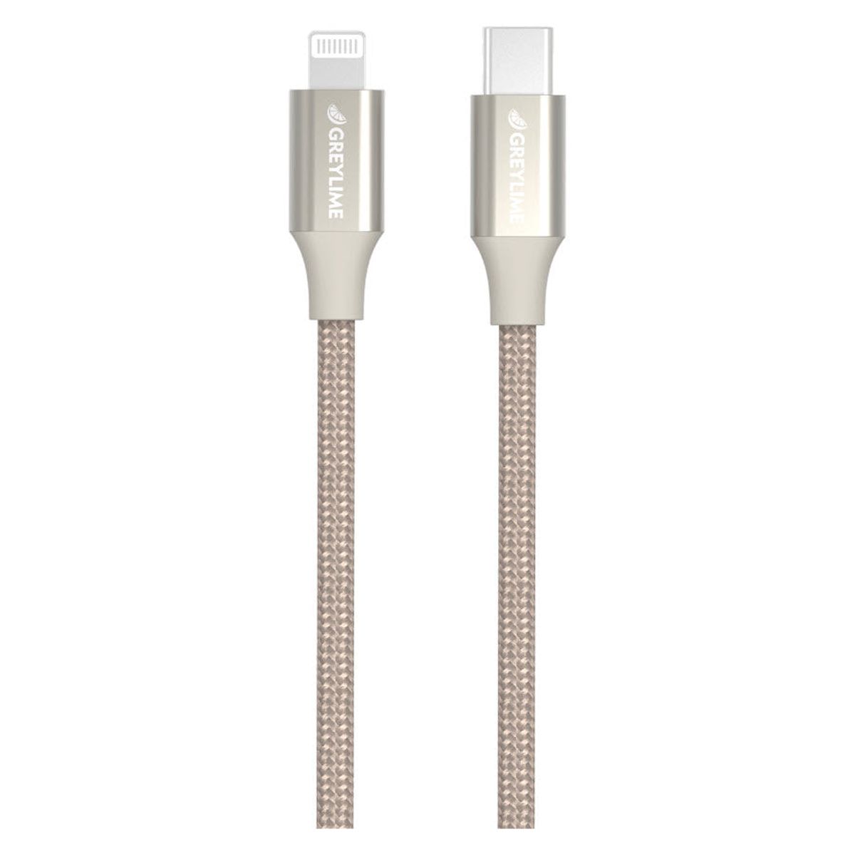 GreyLime Flettet USB-C til MFi Lightning Kabel Beige 2 m