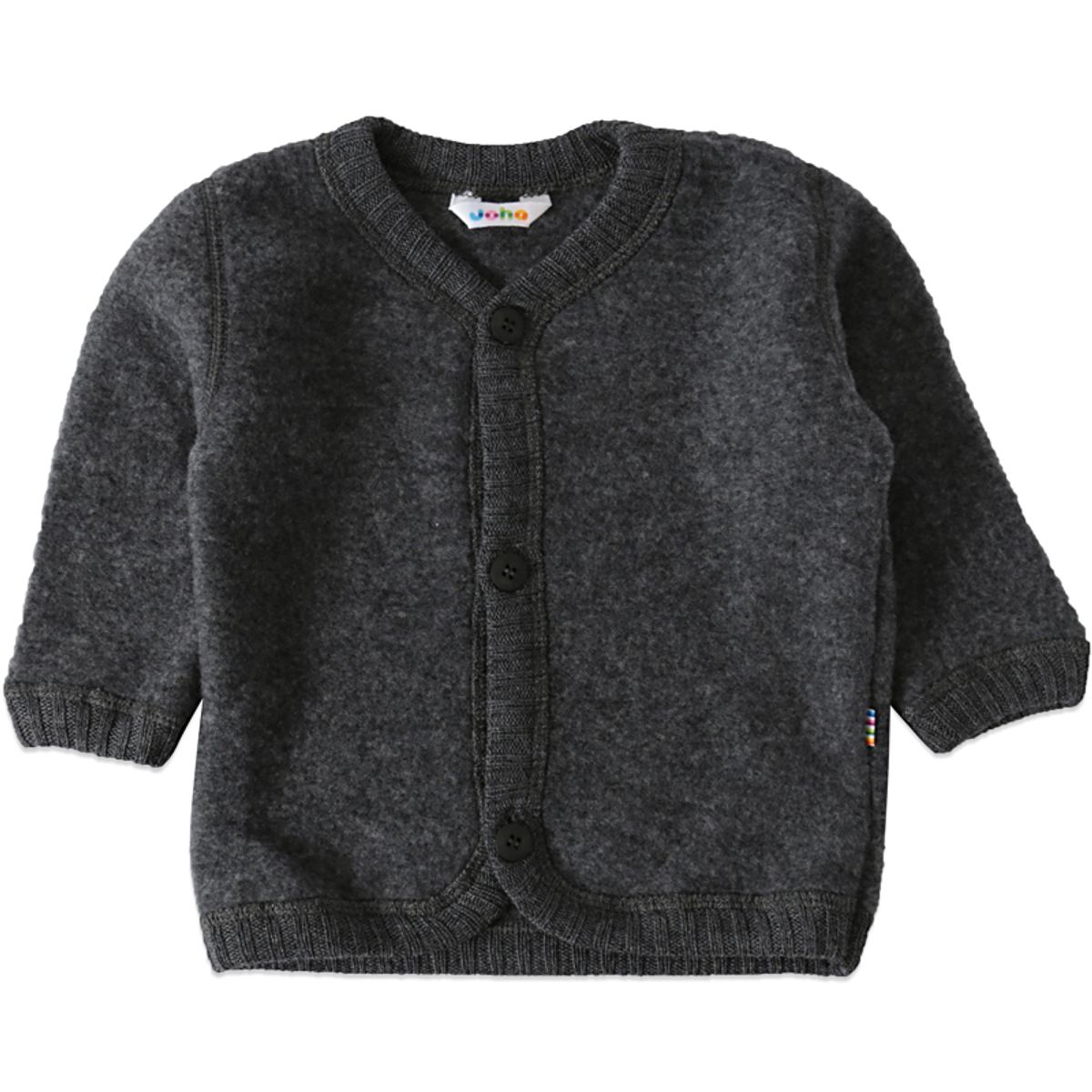 Grå uld fleece cardigan (70 cm)