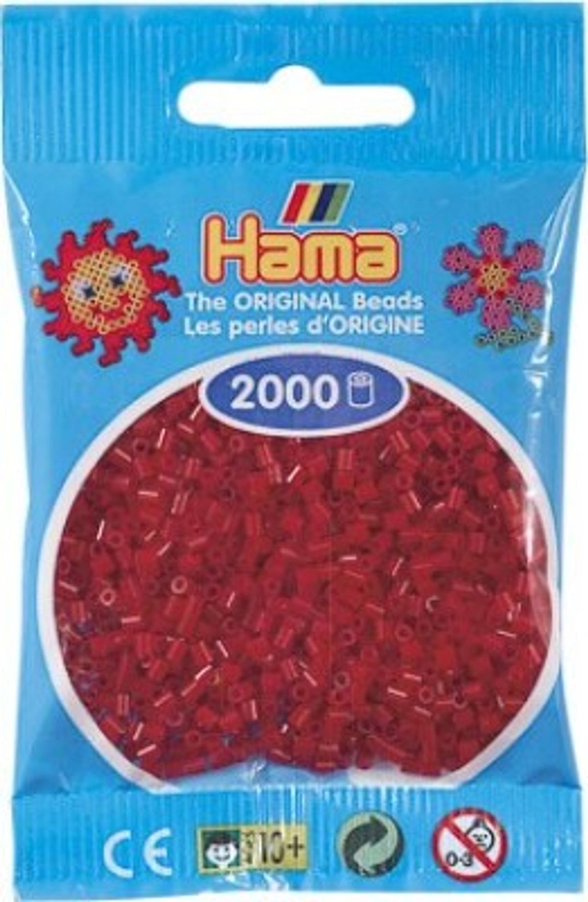 Hama Mini Perler - Mørkerød - 2.000 Stk. - 501-22