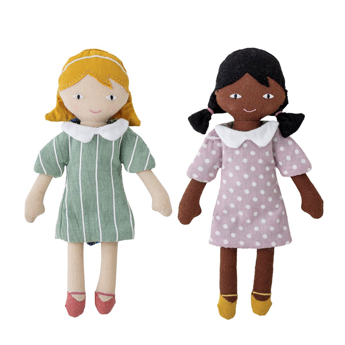 Hella & Stella Doll, Lilla, Bomuld - L6xH16 cm, Set of 2 - Purple / L6xH16 cm, Set of 2 / 100% Cotton, Filling:100% Polyester