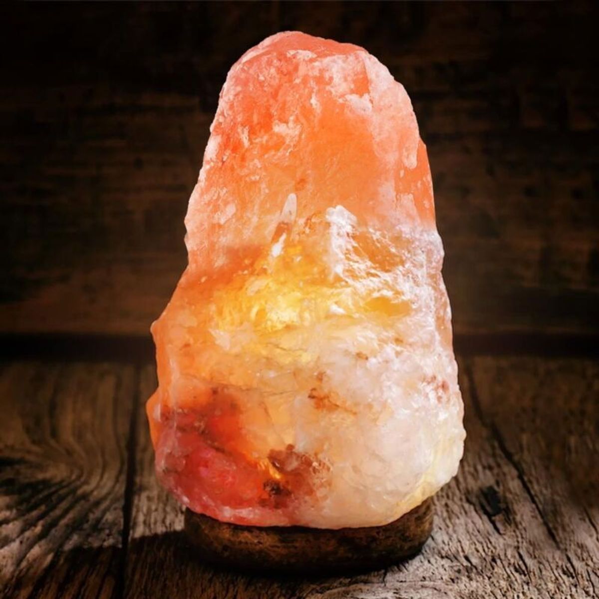 Himalaya Salt Lampe Med Træfod - 2,5 KG - Dæmpbar