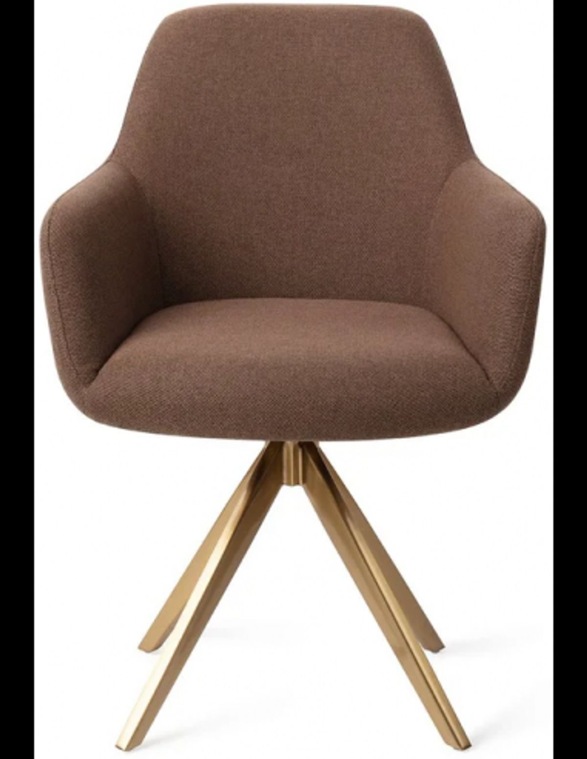 Hiroo rotérbar spisebordsstol H84 cm polyester - Guld/Brun