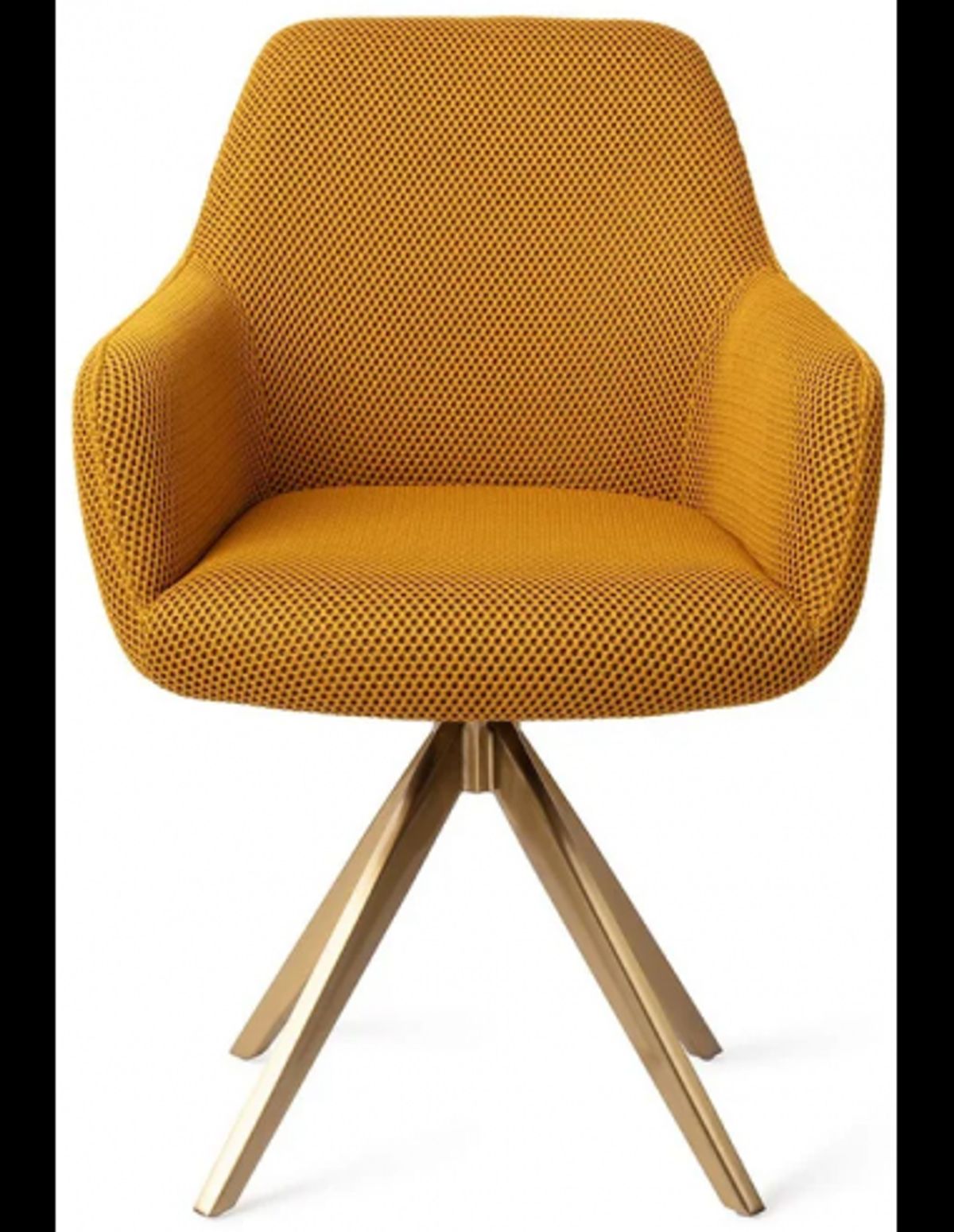 Hiroo rotérbar spisebordsstol H84 cm polyester - Guld/Groovy gul