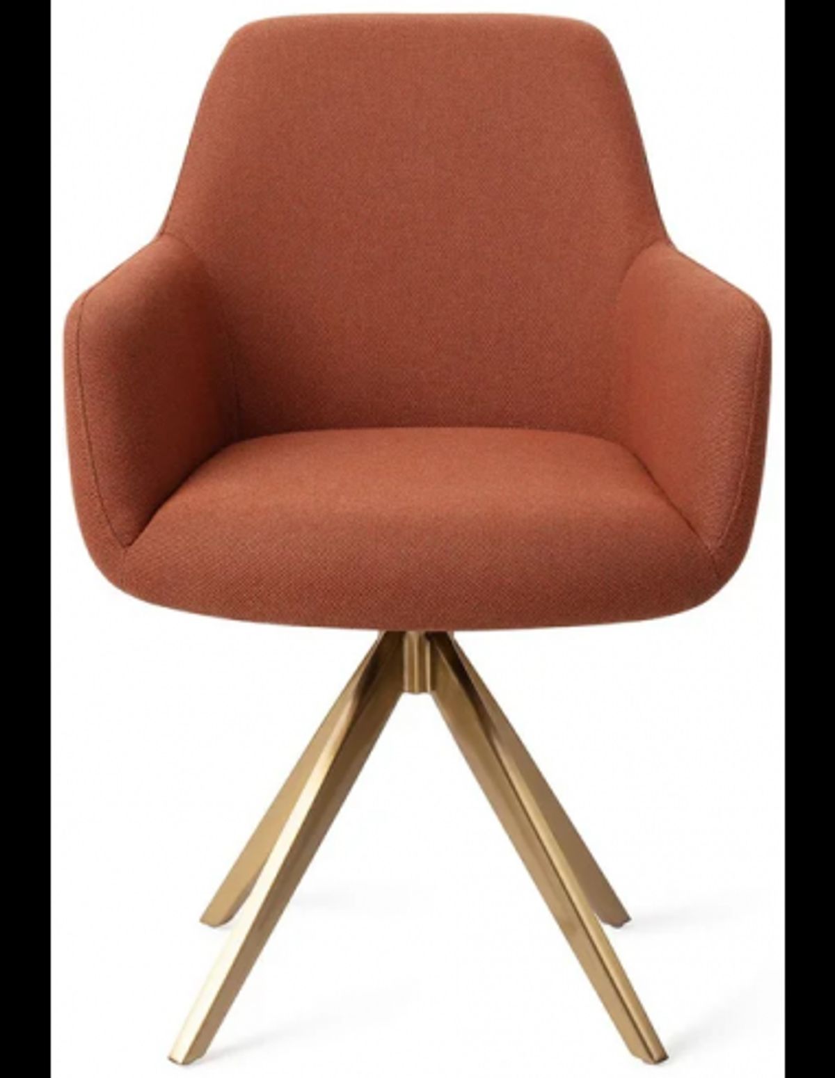 Hiroo rotérbar spisebordsstol H84 cm polyester - Guld/Terracotta