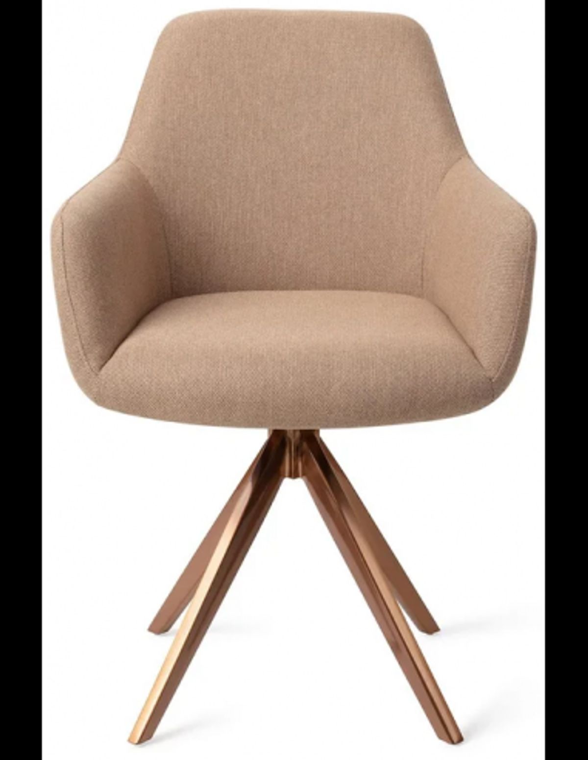 Hiroo rotérbar spisebordsstol H84 cm polyester - Rødguld/Beige