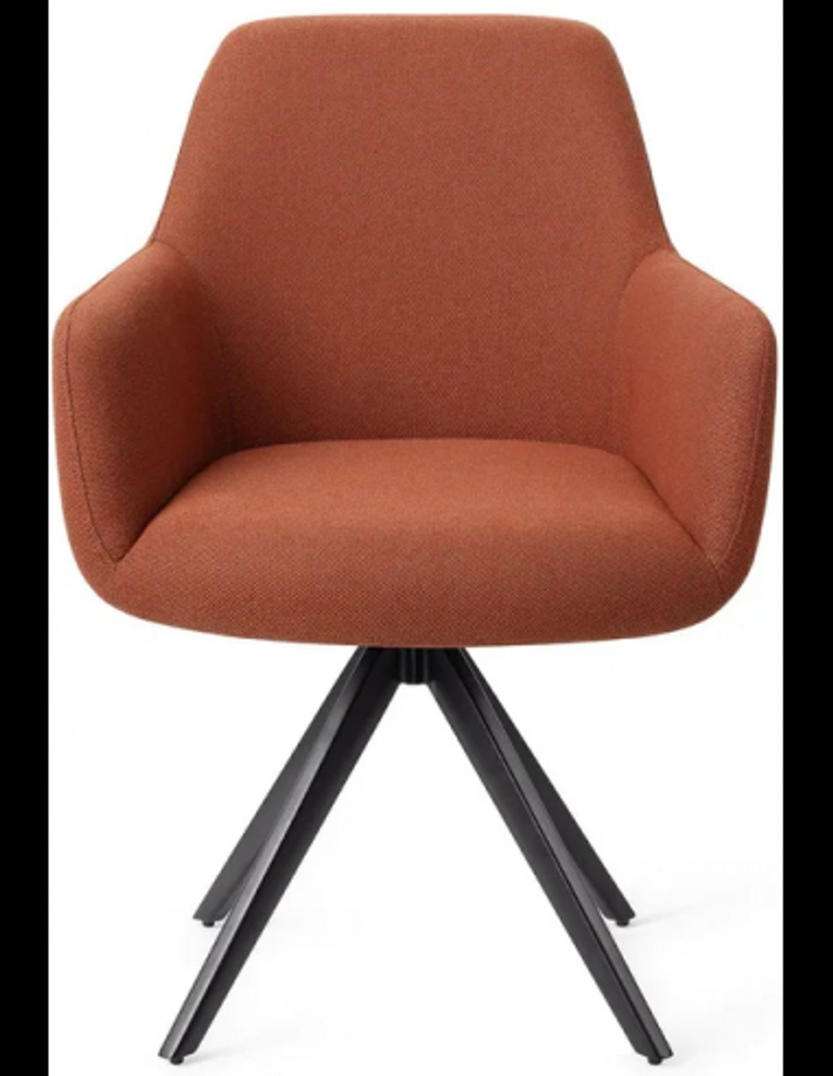 Hiroo rotérbar spisebordsstol H84 cm polyester - Sort/Terracotta