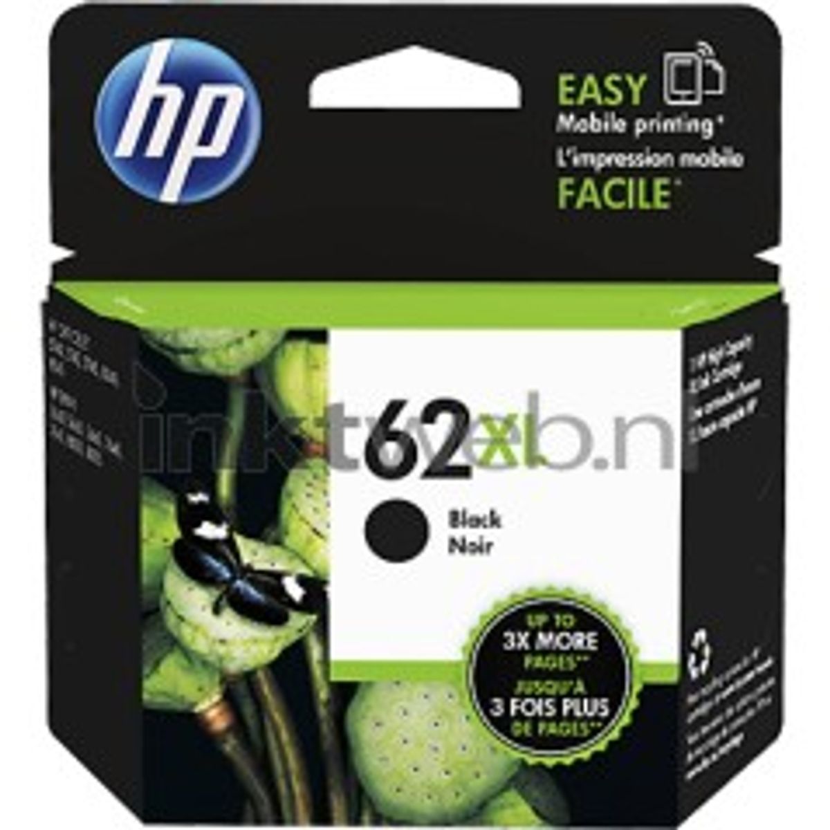 HP 62XL Sort 600 sider Blæk C2P05AE