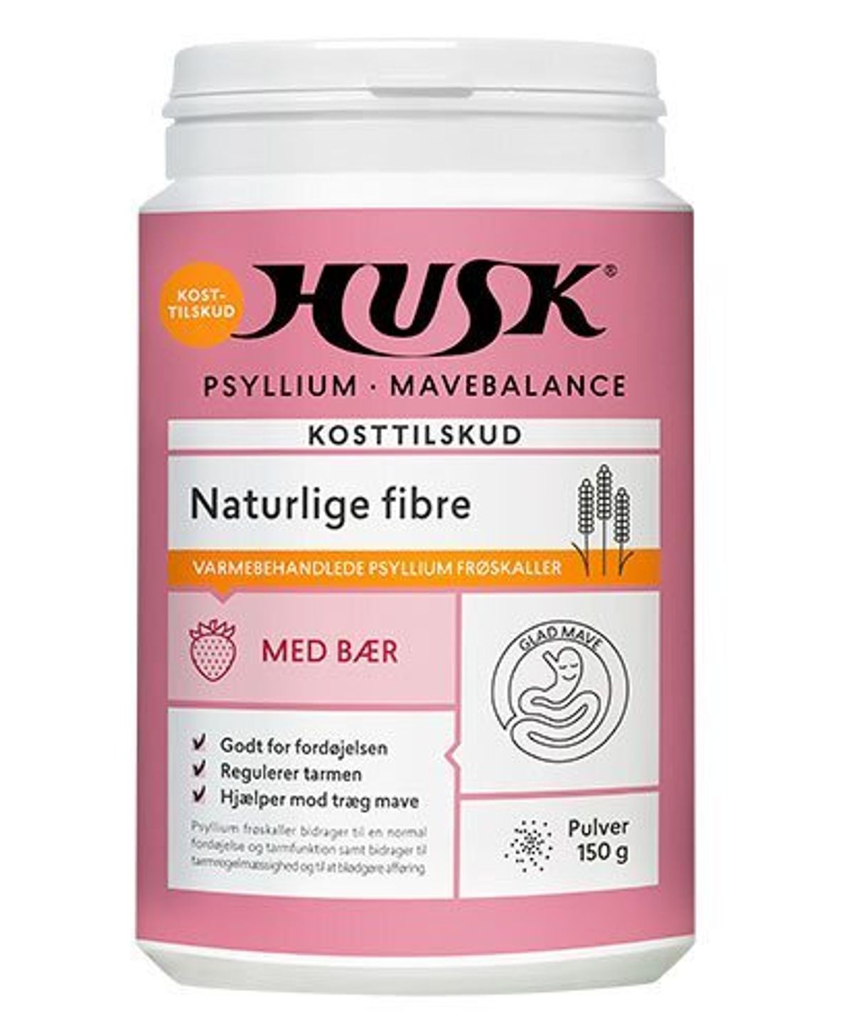 HUSK Psyllium Mavebalance med bær, 150g.