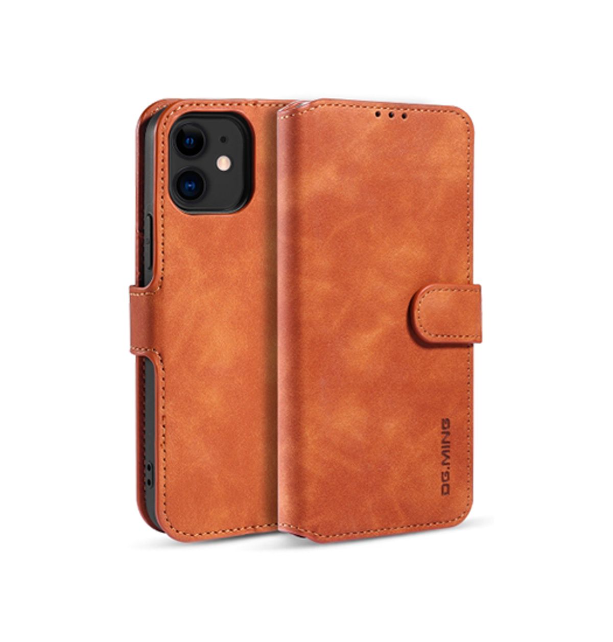 iPhone 11 - DG.MING&trade; Classical Læder Etui / Taske M. Pung - Brun