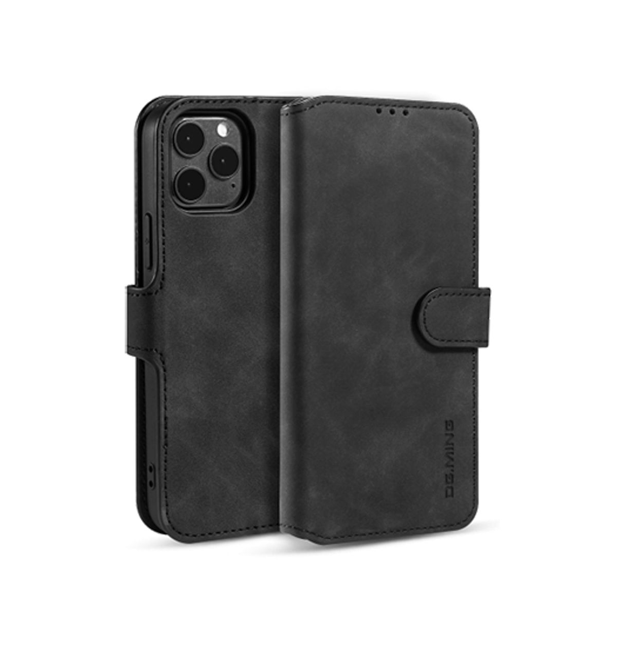 iPhone 11 Pro - DG.MING&trade; Classical Læder Etui / Taske M. Pung - Sort