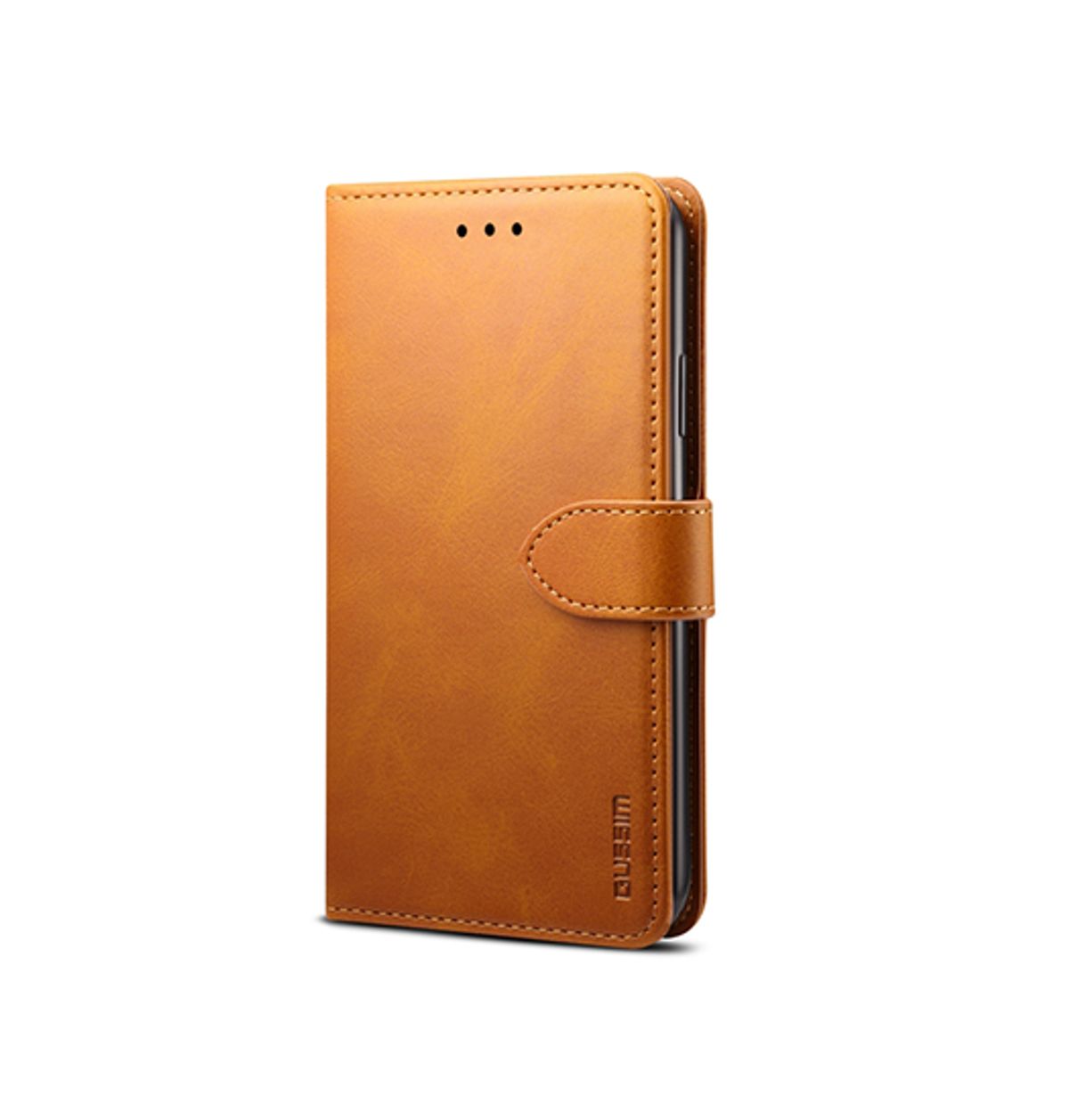 iPhone 11 Pro - GUSSIM&trade; Læder Cover / Etui M. Kortholder - Lysebrun