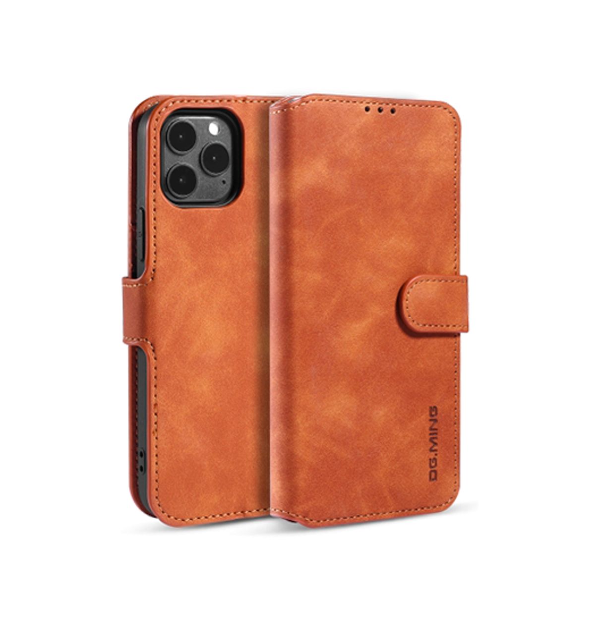 iPhone 11 Pro Max - DG.MING&trade; Classical Læder Etui / Taske M. Pung - Brun