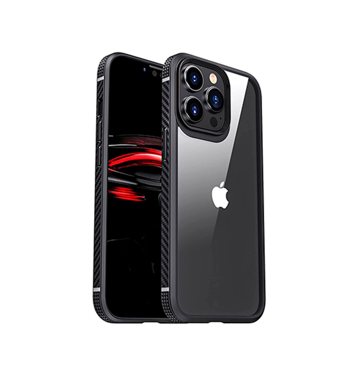 iPhone 13 Pro Max - MG&trade; TPU Carbon Stødsikkert Cover - Sort/Klar