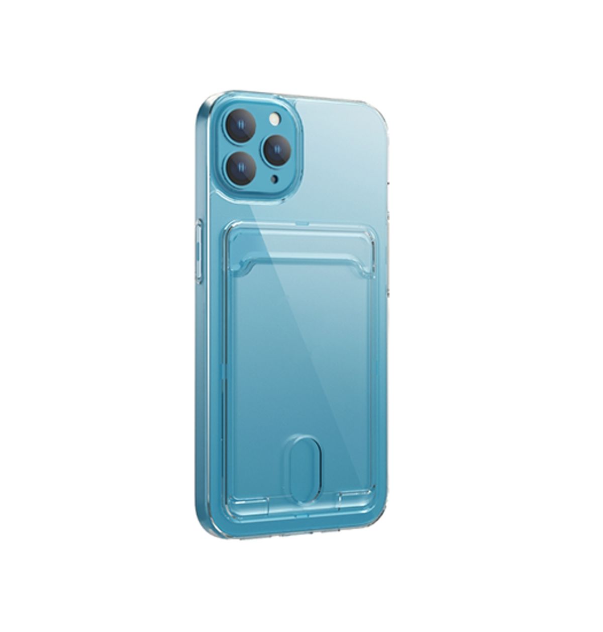 iPhone 15 Pro - DeLX&trade; Silikone Cover Med Kortholder - Gennemsigtig