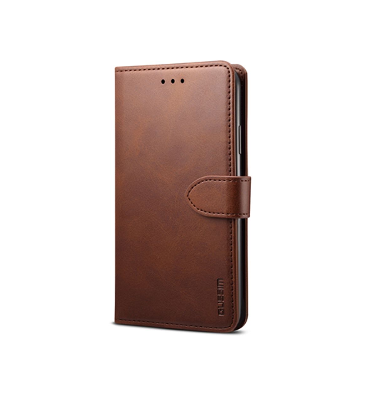 iPhone X/XS - GUSSIM&trade; Læder Cover / Etui M. Kortholder - Brun