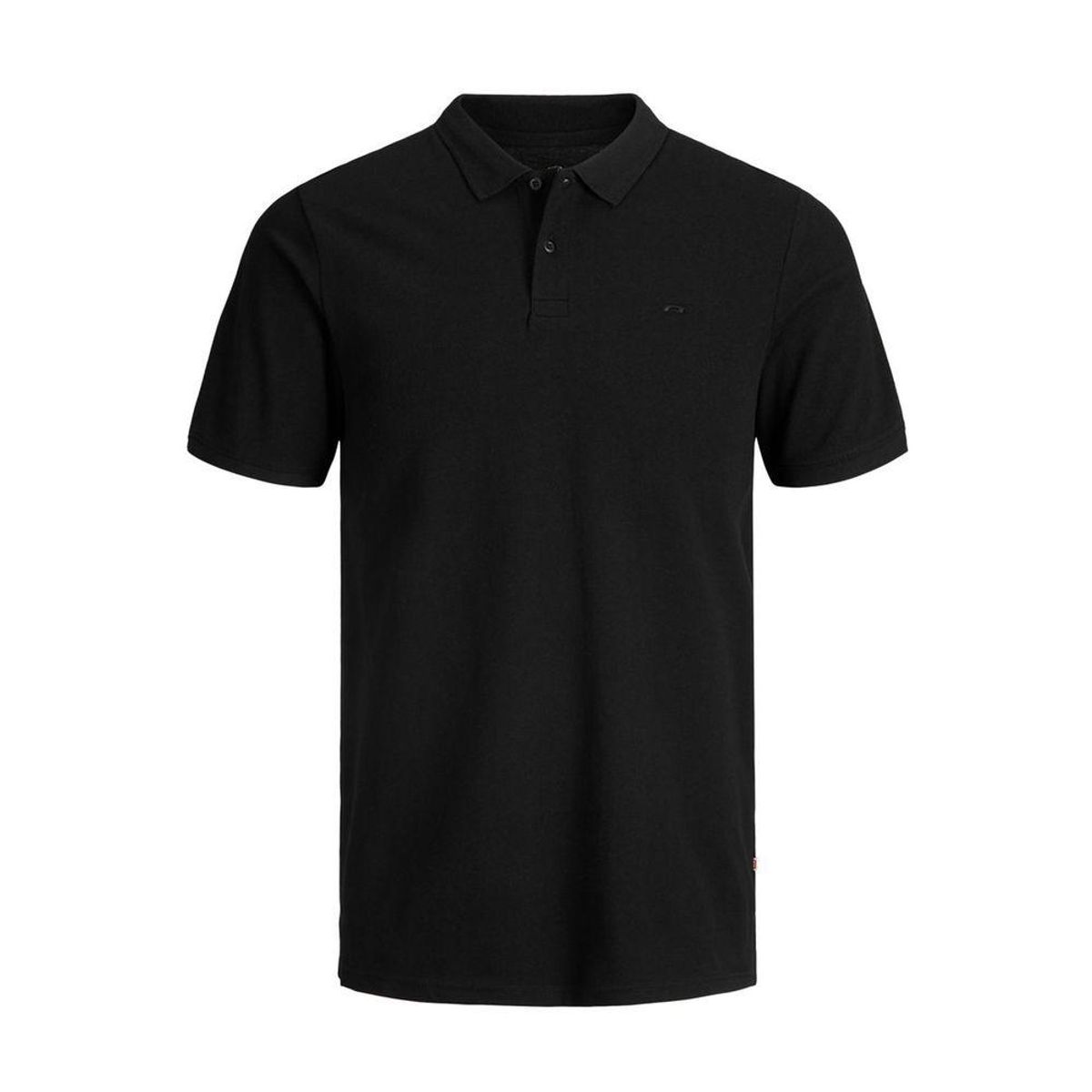 Jack Jones Black Cotton Polo Shirt