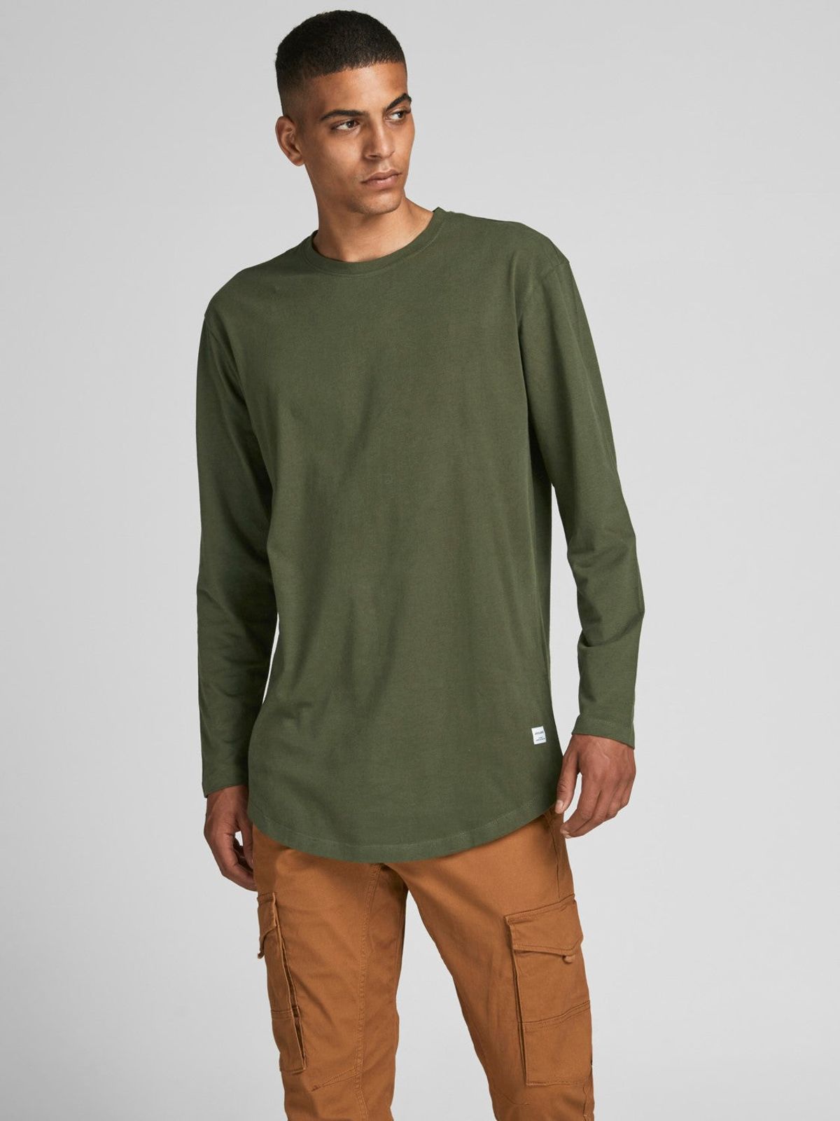 Jack & Jones - JJENOA T-SHIRT L/Æ GRØN