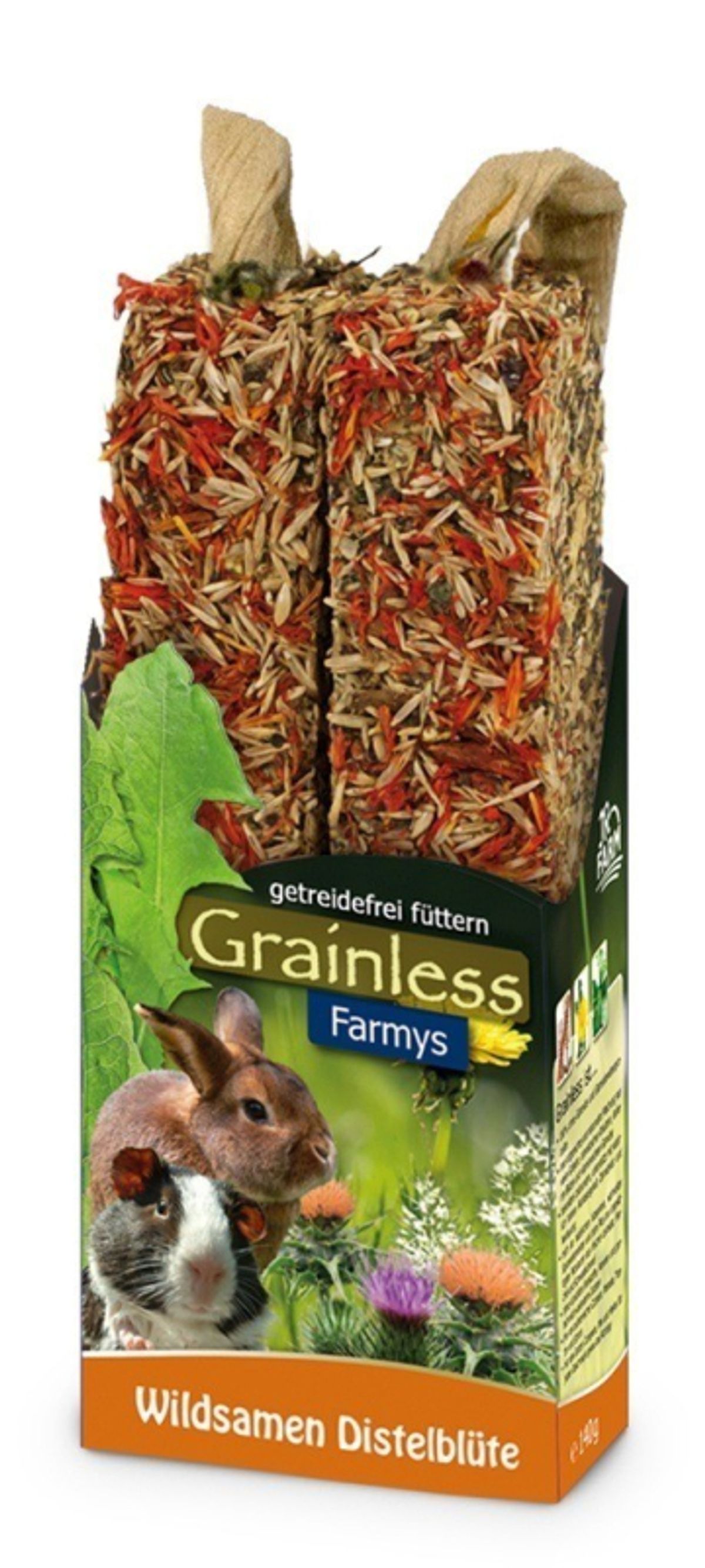 JR Farm Gnaver Natur Snack Gnaverstænger Vildtfrø og Tidselblomst - 140g - Kornfrie - Sukkerfrie