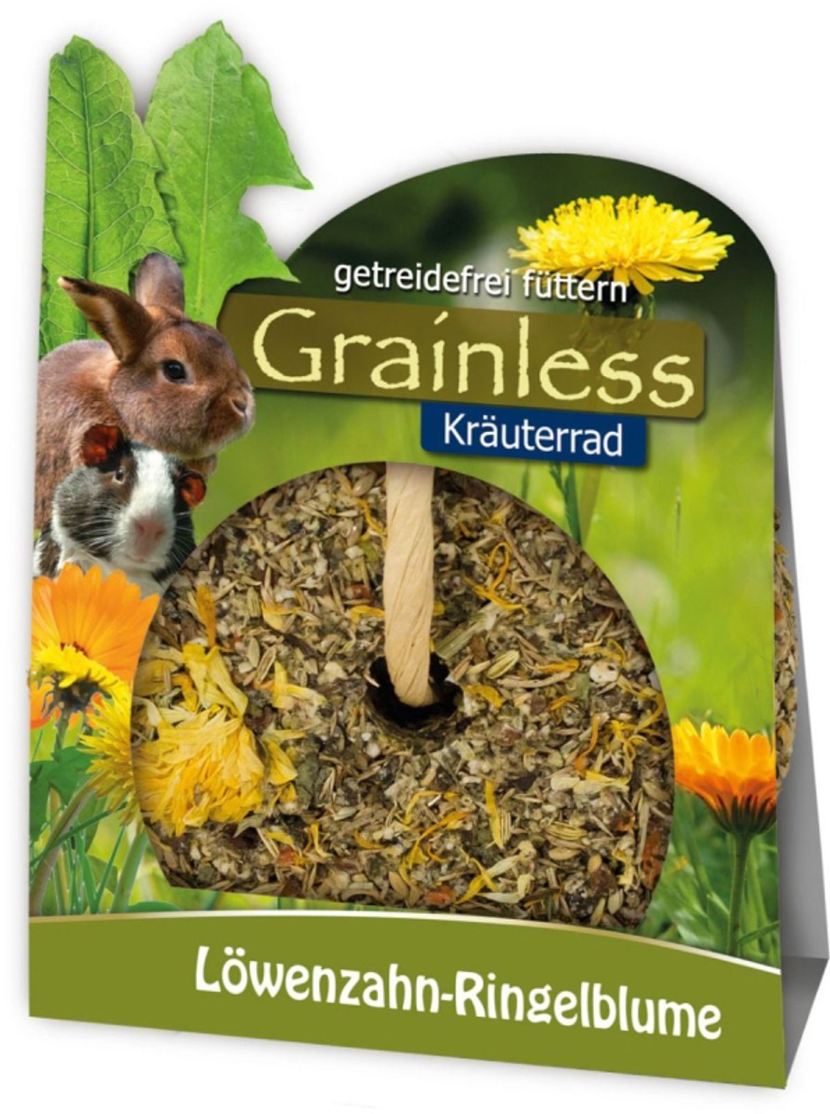 JR Farm Grainless Krydderurtehjul - Med Mælkebøtte & Morgenfrue - 140g